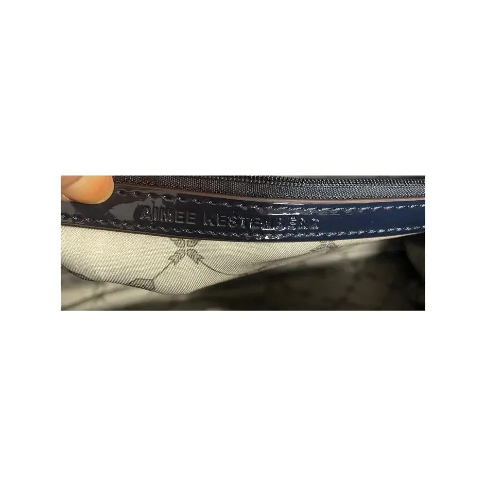 Aimee Kestenberg Navy Blue Heston Tote Patent Preppy Professional